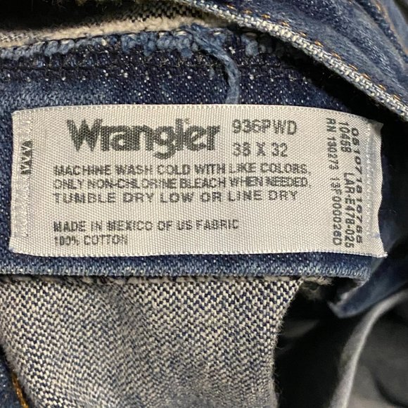 Vintage Wrangler Mens Jeans Sz 38x32 (38x30.5) Cowboy Cut Medium Wash - Picture 12 of 13